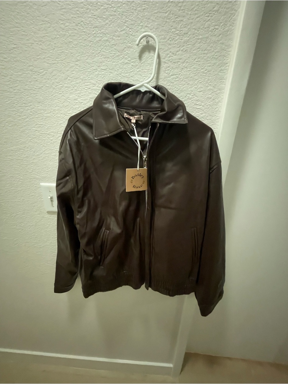 Brown leather jacket
